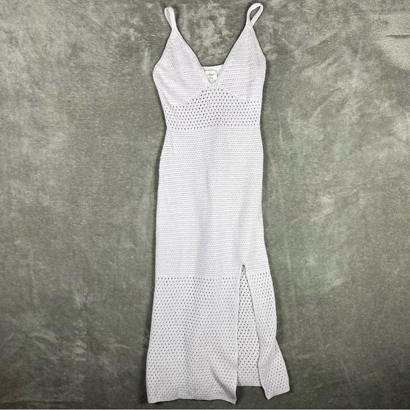 Aritzia Dress Womens XS Wilfred Evie Crochet Pastel Boho Whimsical Midi Lavender - Picture 6 of 12